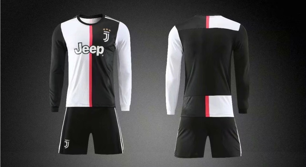 2019 20 Aaa Quality Wihout Logo Adult Juventus Long Sleeve Soccer Uniforms Customize Name Number