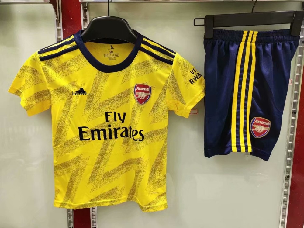 2019 20 Children Aaa Quality Arsenal Away Yellow Soccer Football Kits