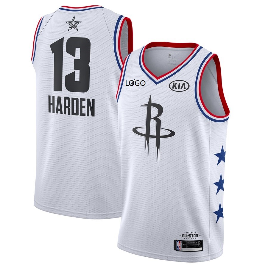 19/20 Adult All-Star Rookie Jersey Houston Rockets HARDEN 13 white ...