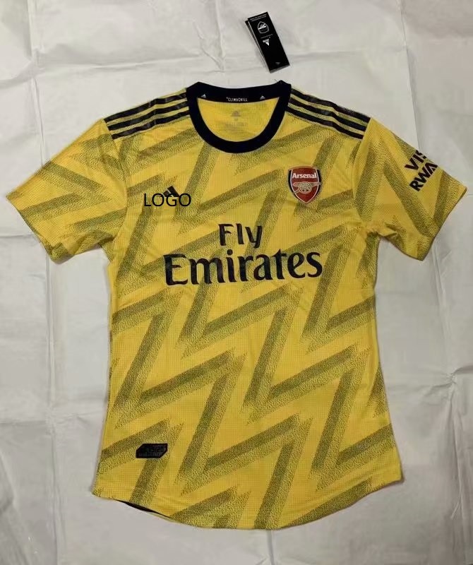 2019 20 Adult Player Version Arsenal Away Yellow Soccer Shirt Football Jersey Futbol Customize Name Number