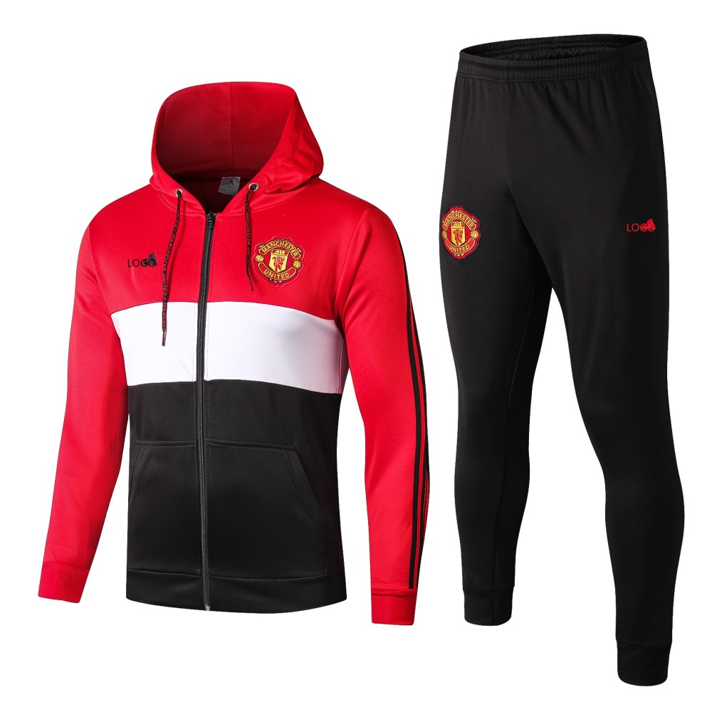 2019 20 Men Hoodies Jacket Manchester United Red Soccer Kits Football Uniforms Personalized