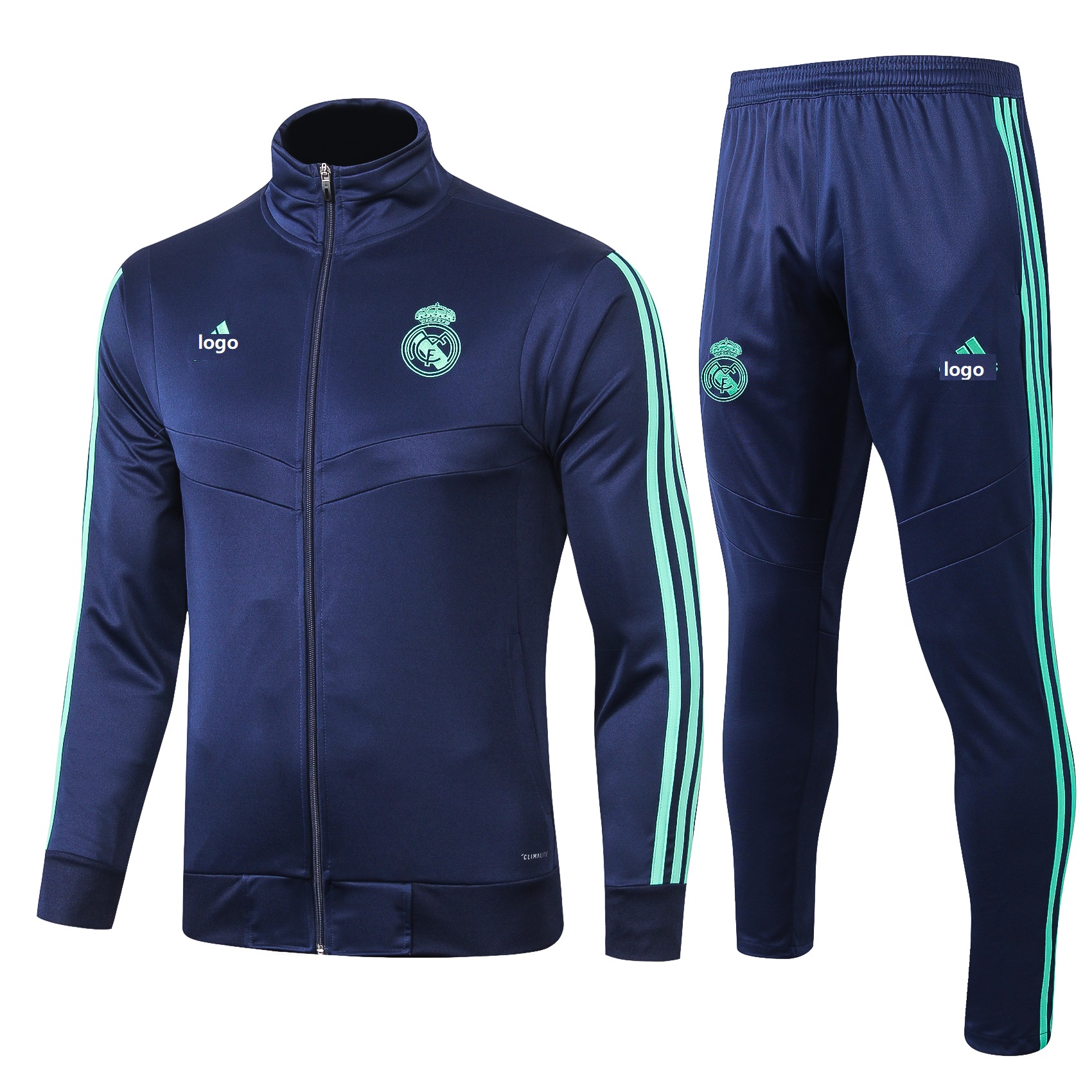 19-20 Adult real madrid royal blue jacket soccer uniforms football kits