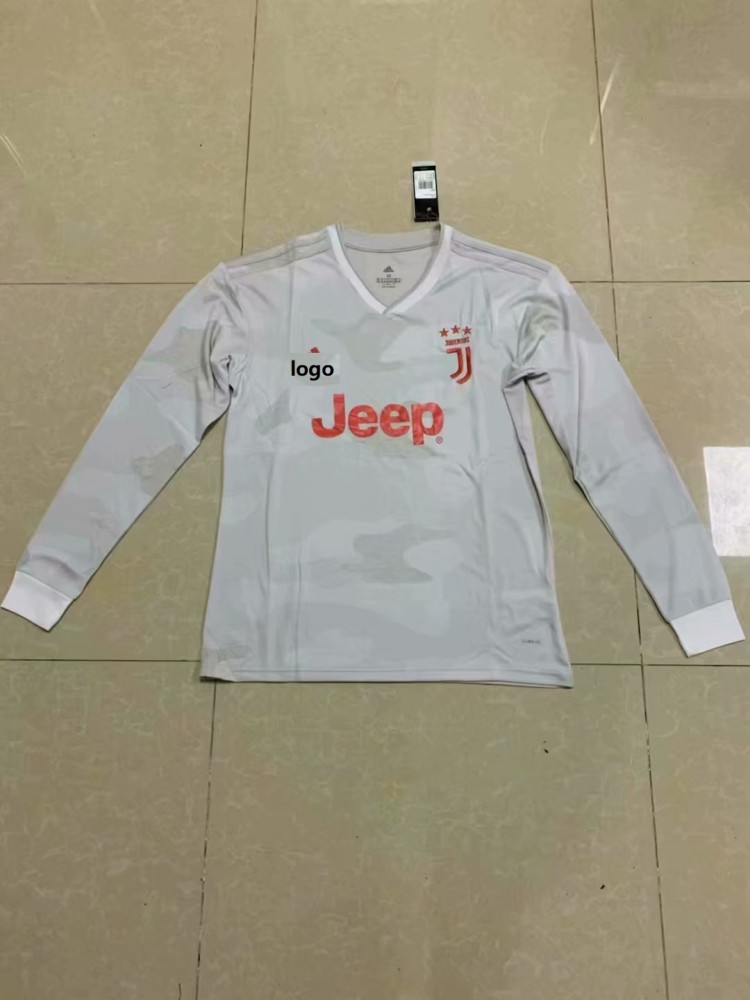 2019 20 Thai Quality Adult Juventus Long Sleeve White Soccer Jersey Football Shirt