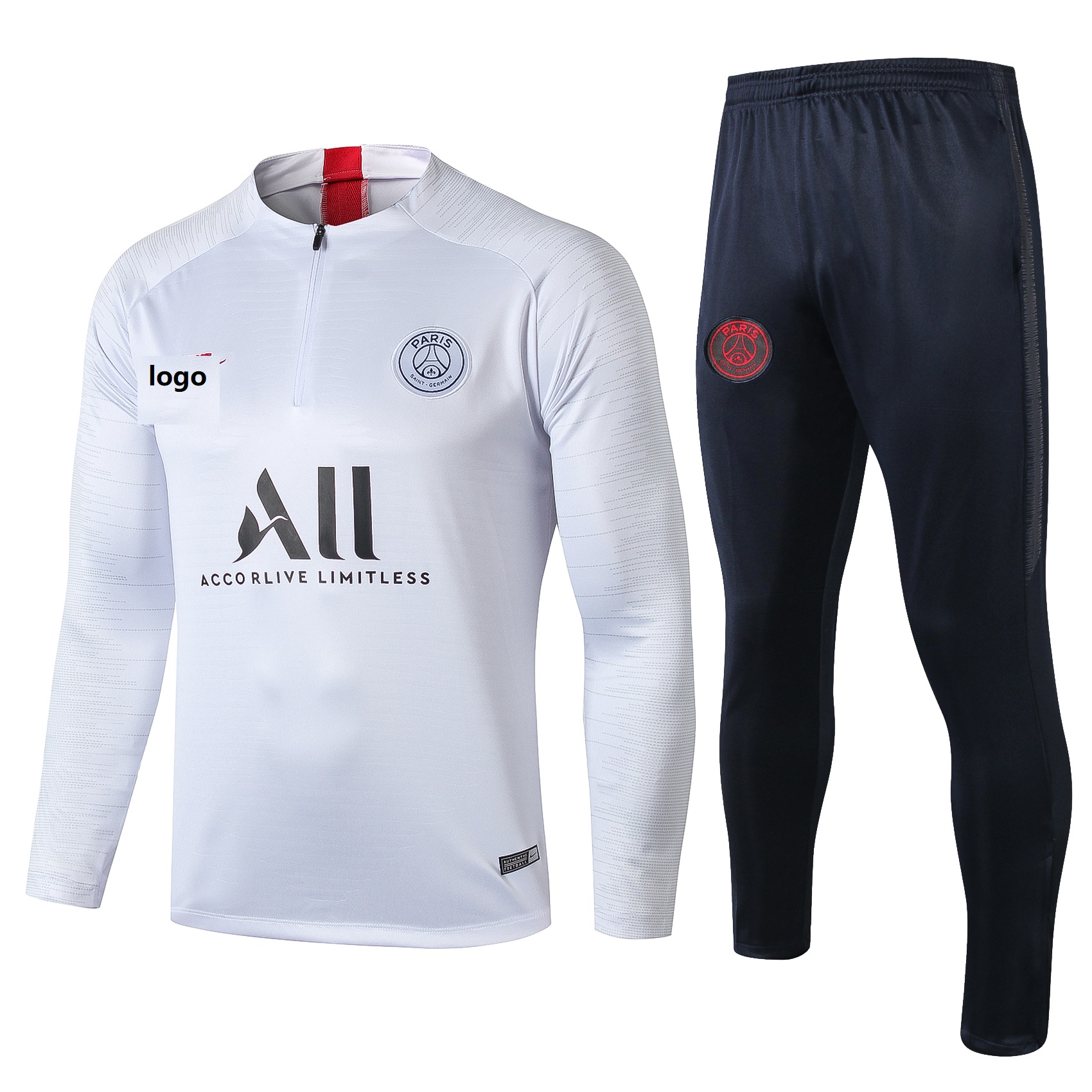 2019-20 Adult jacket PSG white soccer tracksuit
