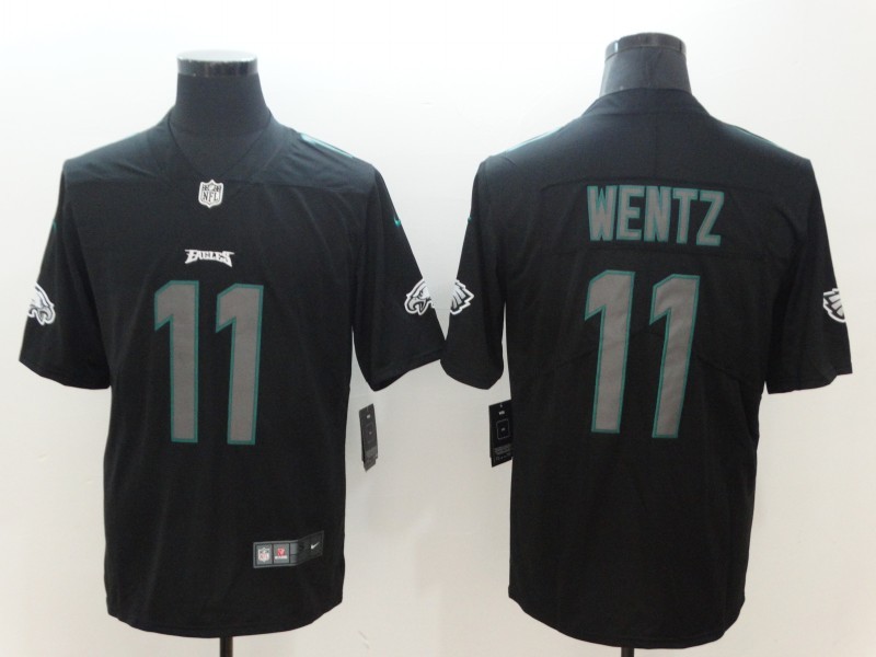 #11 Carson Wentz Black men's Stitched Football Vapor ...