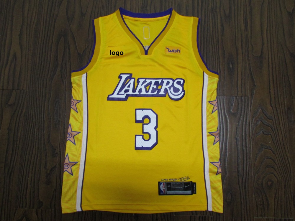 2019 20 Men Lakers Basketball Jersey Shirt Davis 3 Yellow