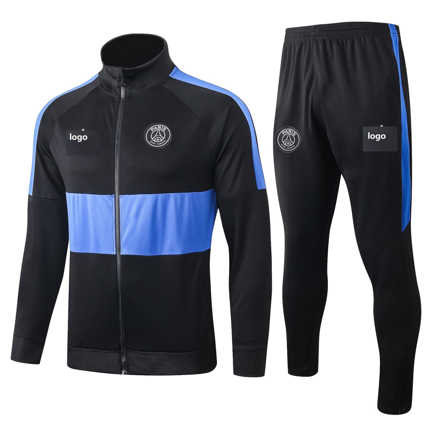 2019-20 Men PSG black jacket football kits soccer uniforms