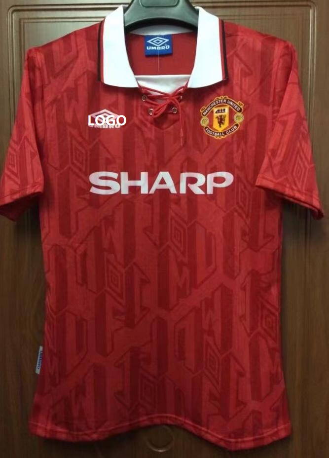 1992 Manchester United Retro Man U Red Soccer Jersey