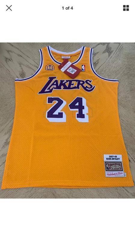 19 20 Men Los Angeles Lakers Basketball Jersey Yellow Shirt Bryant 24