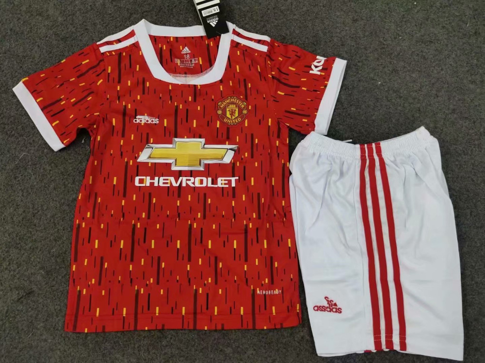 2020 2021 Children Manchester United Mun Club Red Soccer Uniforms Football Kits