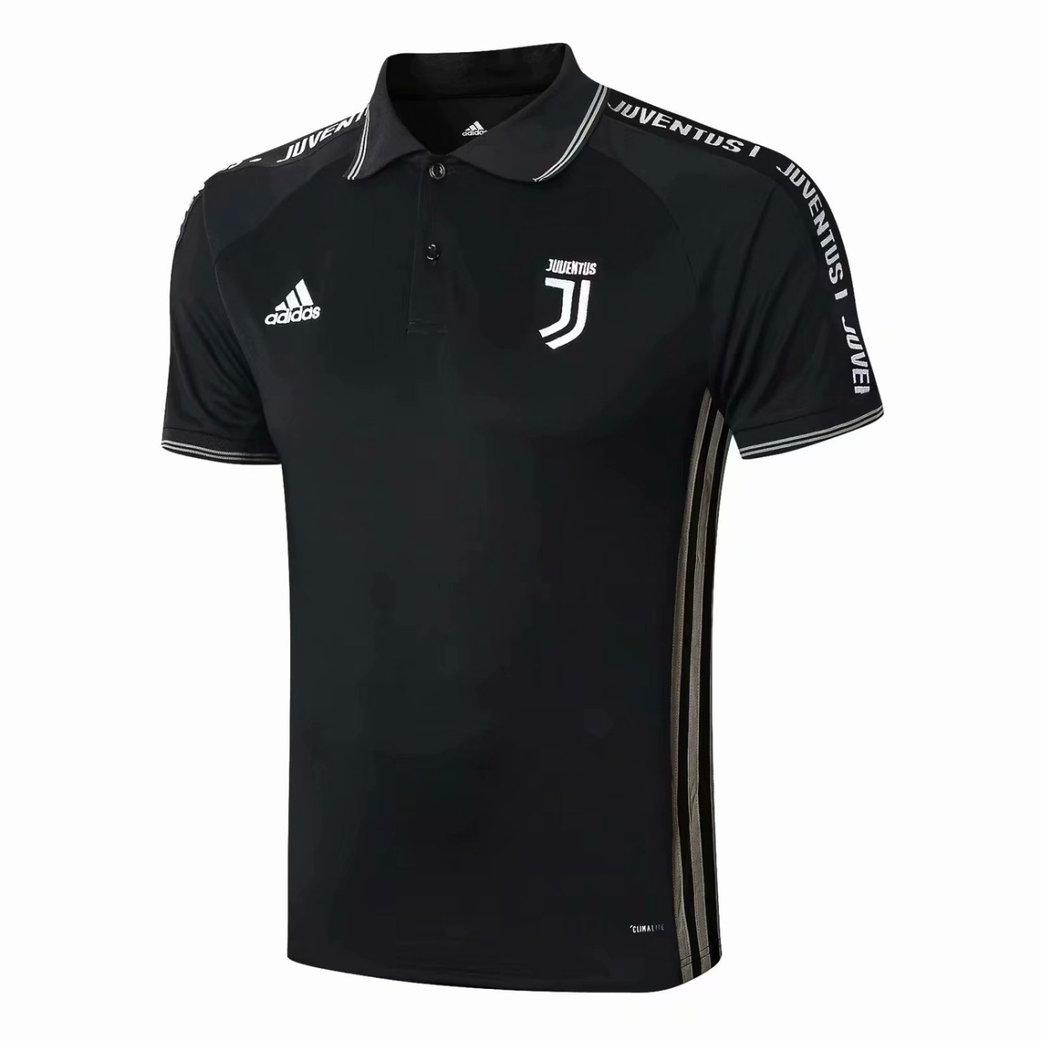 20/21 Adult Juventus black short sleeve Polo football ...