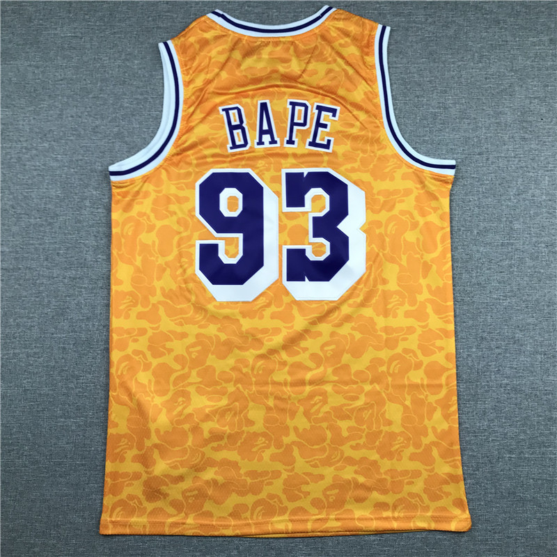Adult Los Angeles Lakers Ease monkey Bape yellow ...