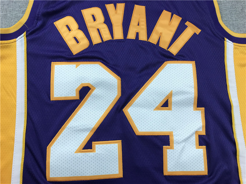Men Los Angeles Lakers Bryant retired version purple basketball jersey 24