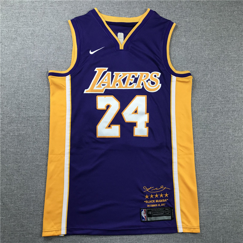 Men Los Angeles Lakers Bryant retired version purple ...