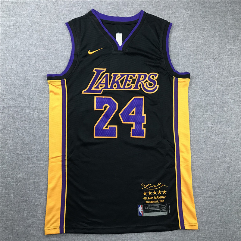 Men Los Angeles Lakers Bryant Retired version black ...