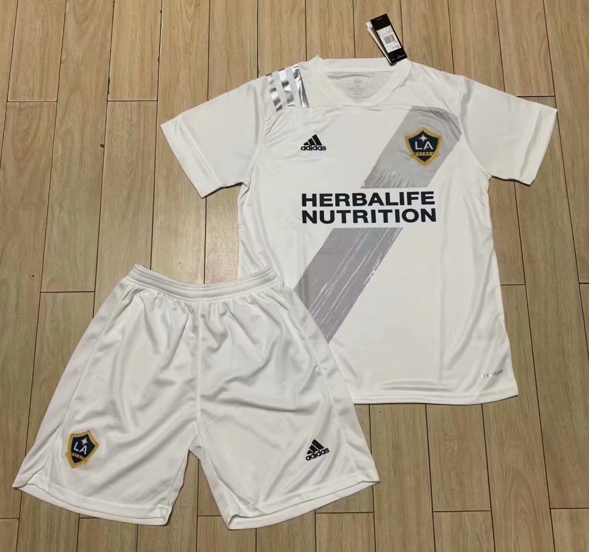 20/21 New Children LA Galaxy white soccer uniforms football suits