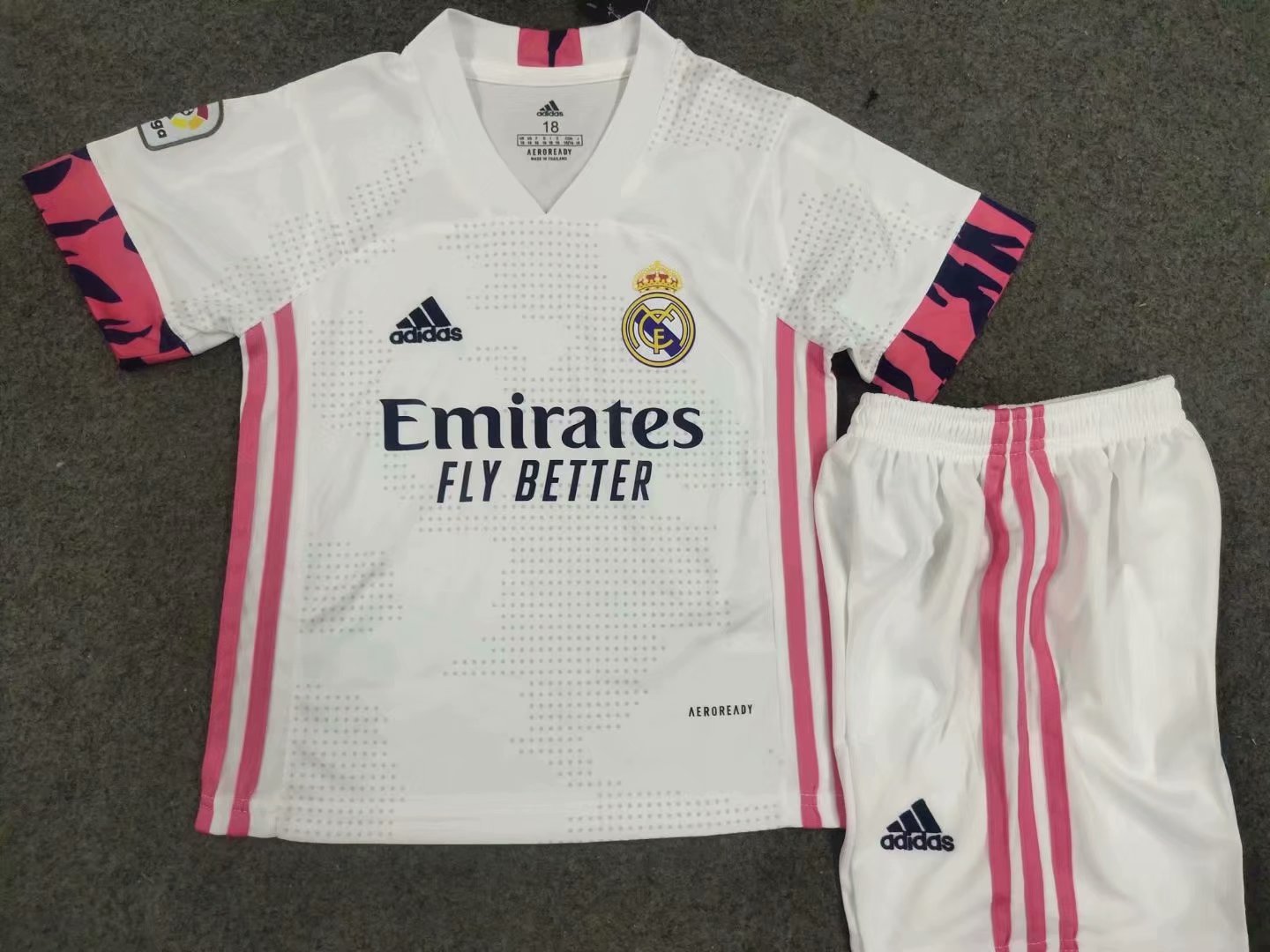 20/21 New Children Real Madrid white pink club soccer uniforms football ...