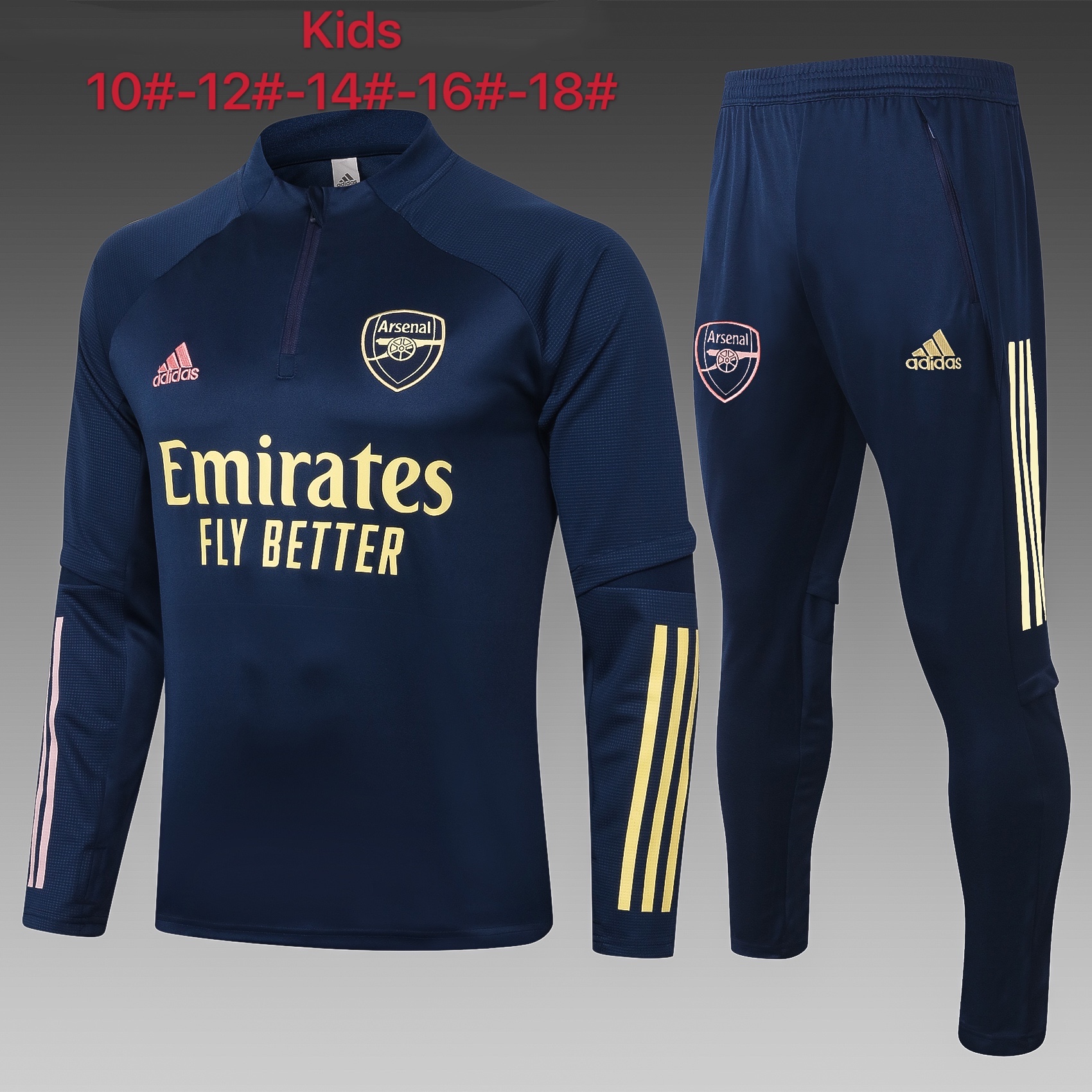 20/21 New Children Arsenal blue long sleeve football tracksuits E481