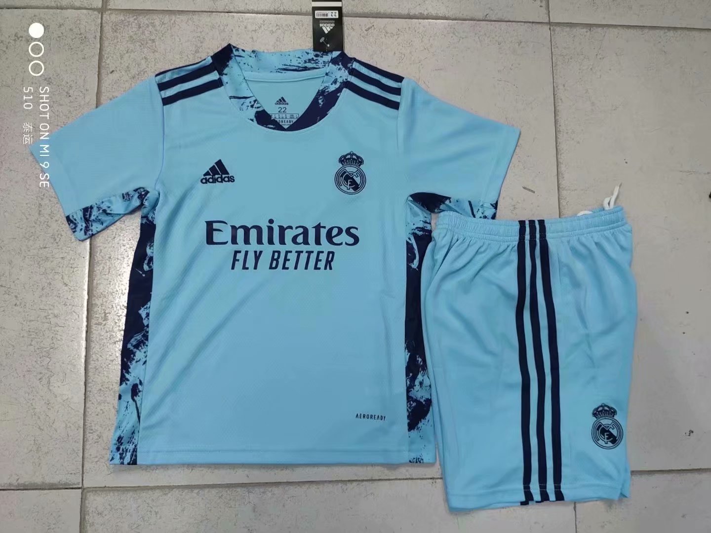 20/21 New Children Real Madrid goalkeeper blue club soccer ...