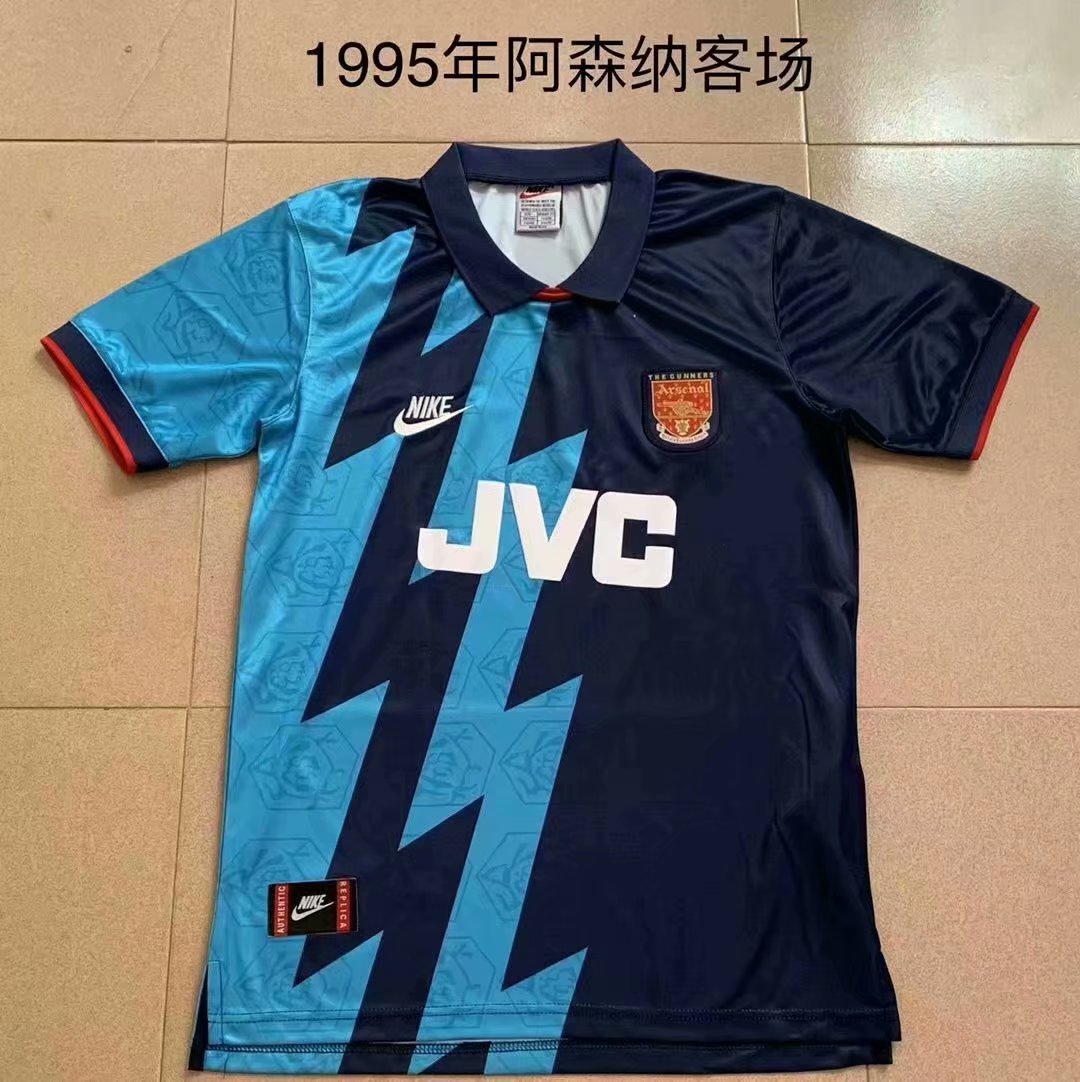 1995 Adult Thai version Arsenal away blue retro soccer ...