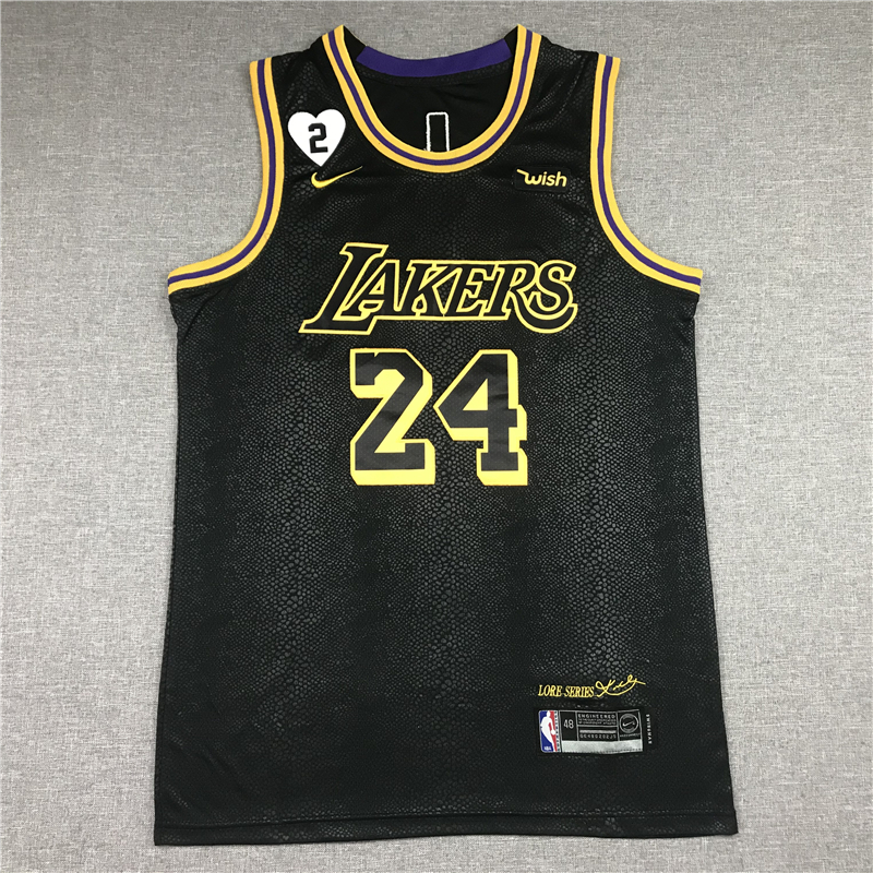 20/21 New Men Los Angeles Lakers Bryant 24 black basketball jersey