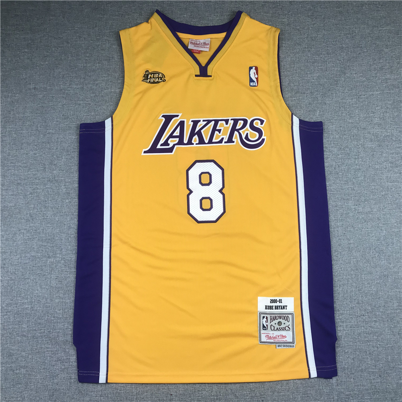 20/21 New Men Los Angeles Lakers Bryant 8 final version yellow ...