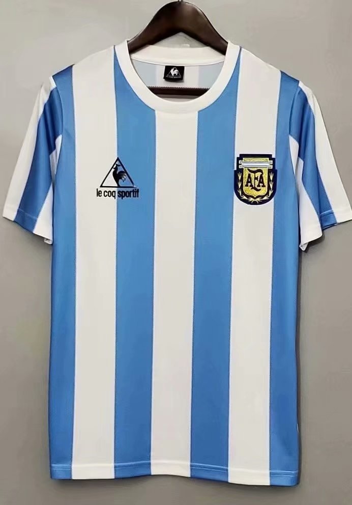 86 Adult Argentina Maradona home blue retro soccer jersey football shirt