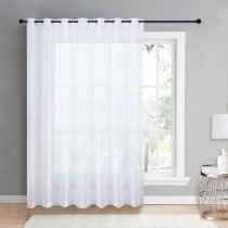 Nicetown Diamond Embroidered Crushed Sheer Curtain For Kitchen