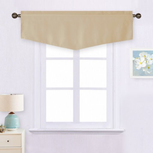Nicetown Bedroom Blackout Window Treatment Valance 52 Inch By 18 Inch Ascot Rod Pocket Valance Curtain