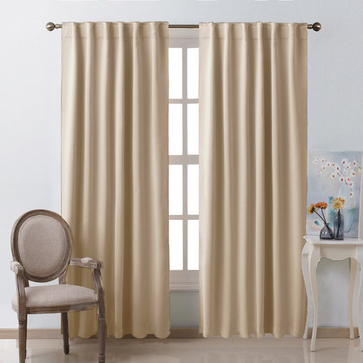 Thermail Insulated Rod Pocket Back Tab Blackout Curtains