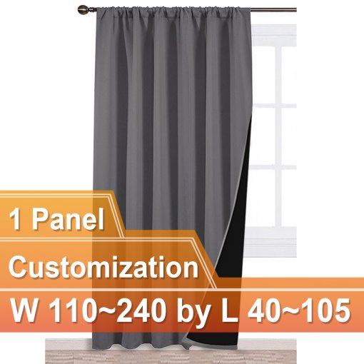 Nicetown Rod Pocket 100 Blackout Curtain W 110 240 L 40 105 Inches