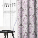 Custom Multicolor Damask Medallion Pattern Short Blackout Pattern Insulated Privacy Blackout Curtain by NICETOWN ( 1 Panel )