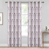 Custom Multicolor Damask Medallion Pattern Short Blackout Pattern Insulated Privacy Blackout Curtain by NICETOWN ( 1 Panel )