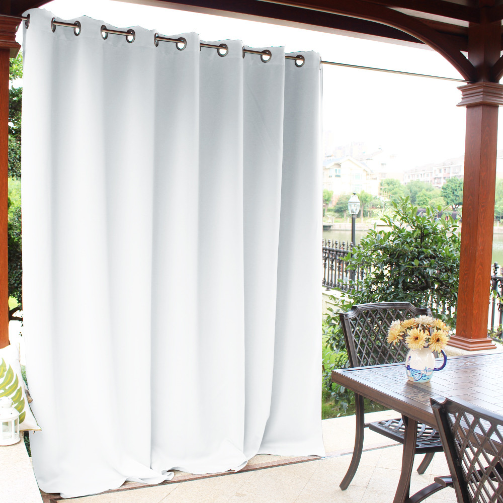 Extra Wide Blackout Waterproof Outdoor Curtain For Patio Front Porch