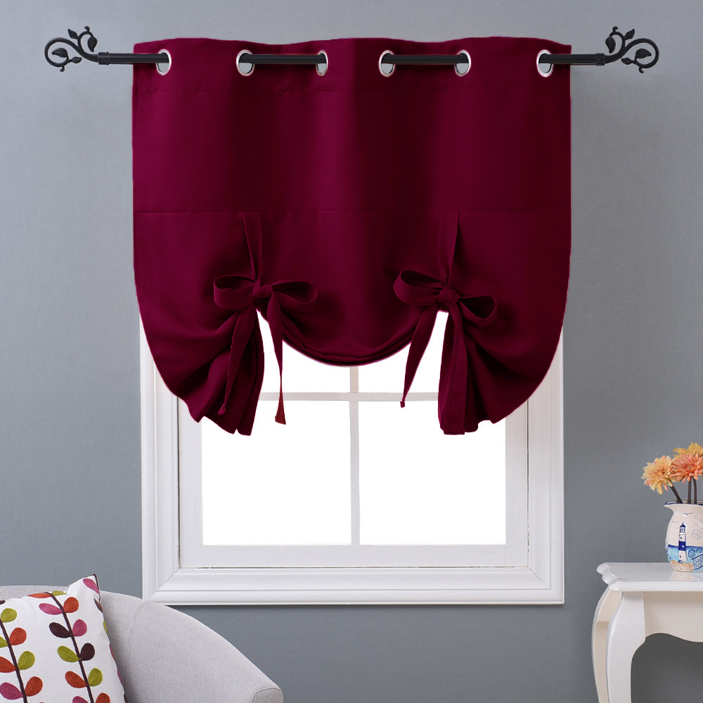 Made to Order Roman Shades Valance for Windows Tie Up Balloon Curtain Blind  for Kitchen / Bathroom by NICETOWN （ 1 Panel ）