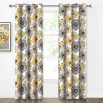 Custom Multicolor Flower Pattern Short Blackout Pattern Thick Thermal Insulated Blackout Curtain by NICETOWN ( 1 Panel )