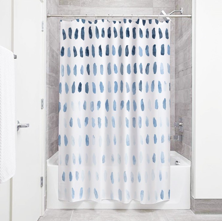 Blue Raindrop Artistic Bathroom Shower, Raindrop Shower Curtain