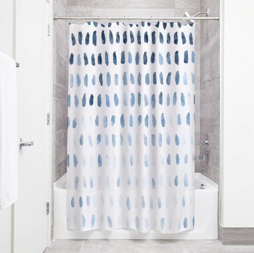 Blue Raindrop Artistic Bathroom Shower, Meijer Shower Curtain Rod
