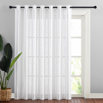 Custom Extra Wide Light Filtering Semi Sheer Curtain-Linen Sheer Textured Sheer Curtain by NICETOWN ( 1 Panel )