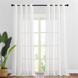 Custom Linen Curtain Natural Linen Textured Semi Sheer Curtain Light Glare Filtering Privacy Drape for Living Room Patio Bedroom by NICETOWN ( 1 Panel )