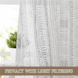 Custom Bohemian Sheer Curtain Natural Boho Linen Weave Flax Textured Sheer Curtain for Kitchen-Bedroom by NICETOWN ( 1 Panel )