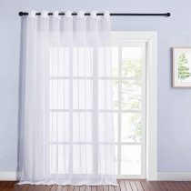 Custom Extra Wide Sliding Door Voile Sheer Curtain  Solid Sheer Curtain by NICETOWN ( 1 Panel )