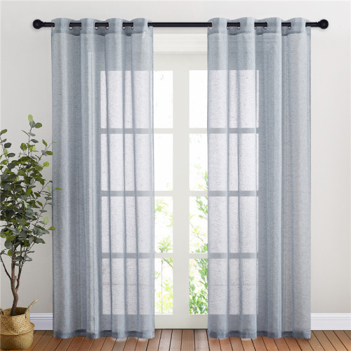 Custom Semi Sheer Curtain Semi-Linen Sheer Textured Sheer Curtain for Bedroom by NICETOWN ( 1 Panel )