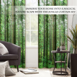 Custom Natural Jungle Wild Nature Flourishing Botanical Forest Tree Pattern Thermal Curtain for Bedroom by NICETOWN ( 1 Panel )