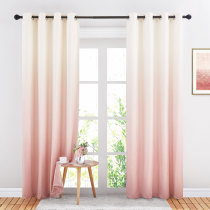 Custom Ombre Velvet Curtain Drapery Room Darkening Energy Saving Blackout Curtain for Bedroom by NICETOWN ( 1 Panel )
