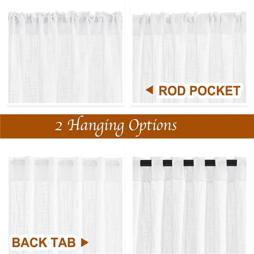 Custom Semi Sheer Curtain-Linen Tab Top Sheer Textured Sheer Curtain by NICETOWN ( 1 Panel )