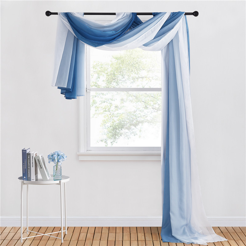 Alluring voile valance Scarf Sheer Voile Curtain Valance For Wedding Windows