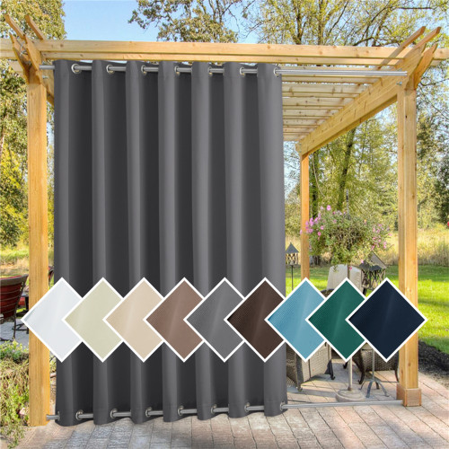 Custom Outdoor Curtain for Patio Waterproof & Windproof Thermal Insulated Top and Bottom Fixed Rustproof Grommets Light Block Outdoor Curtain Drape for Pool by NICETOWN  ( 1 Panel ）