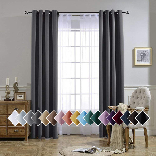 Custom All Style Solid Blackout Curtain Thermal Insulated Energy Saving Privacy Drapes for Living Room Customized Services by NICETOWN ( 1 Panel )