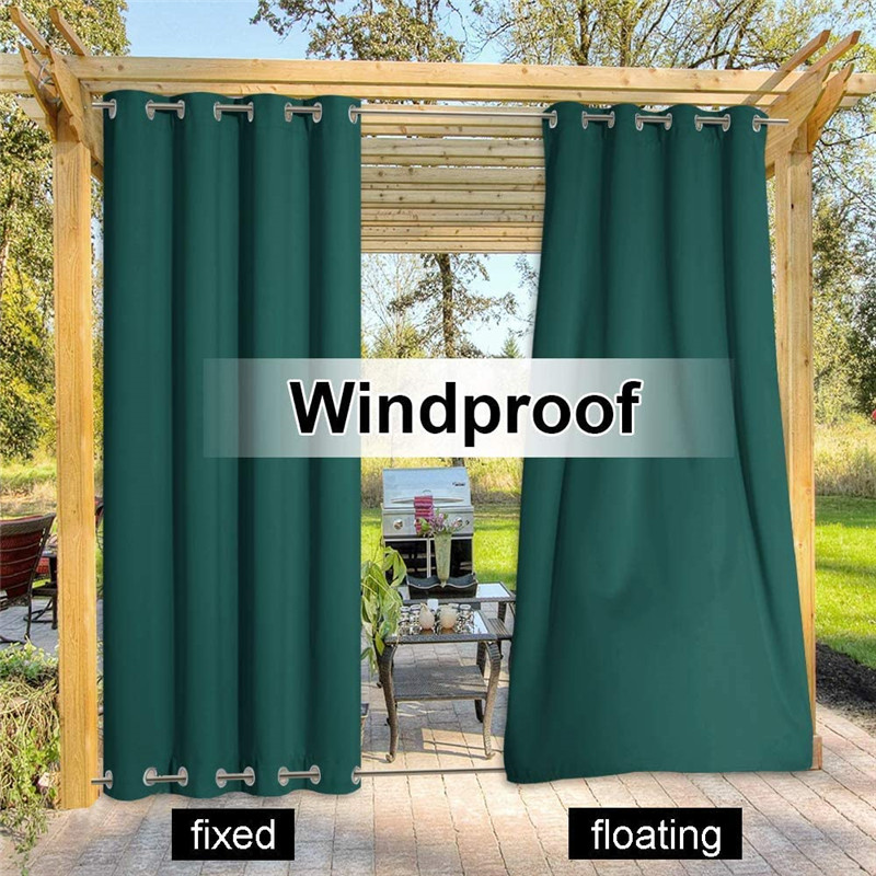 Windproof Outdoor Curtains With Top, Outdoor Curtains With Grommets